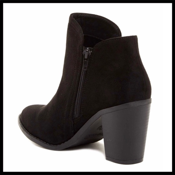 BLACK ANKLE BOOTIES VEGAN SUEDE MOTO BOOTS A3C - Picture 6 of 8